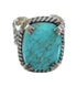 Genuine Sterling Silver Southwestern Turquoise Ring Size 6-1/4 RX62101